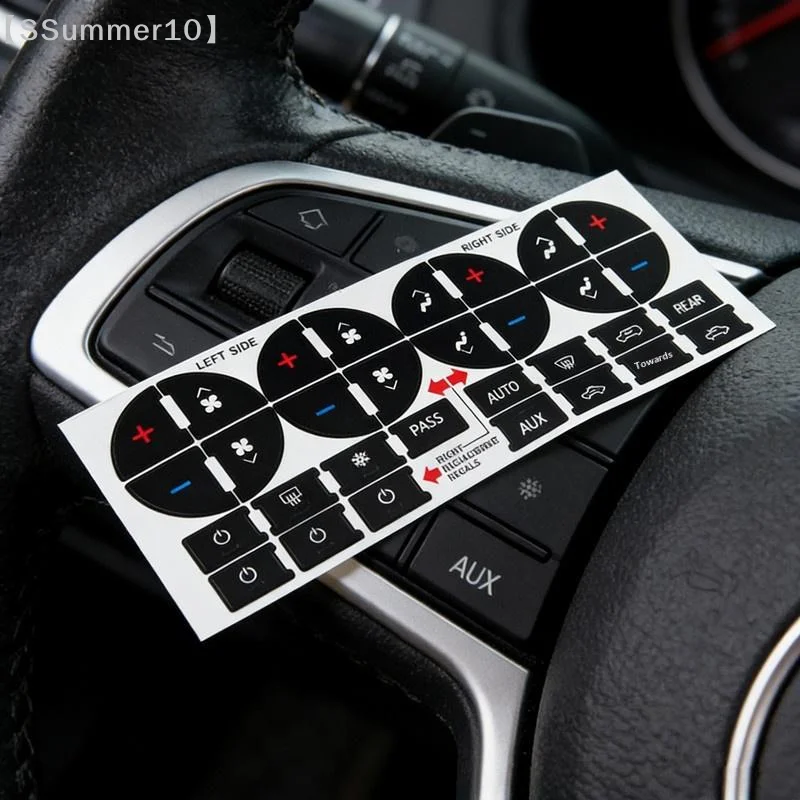 【SSummer10】Practical Replacement Decal Button Sticker Climate Control Dash Repair Kit Car Interior Button Repair Stickers【SS】