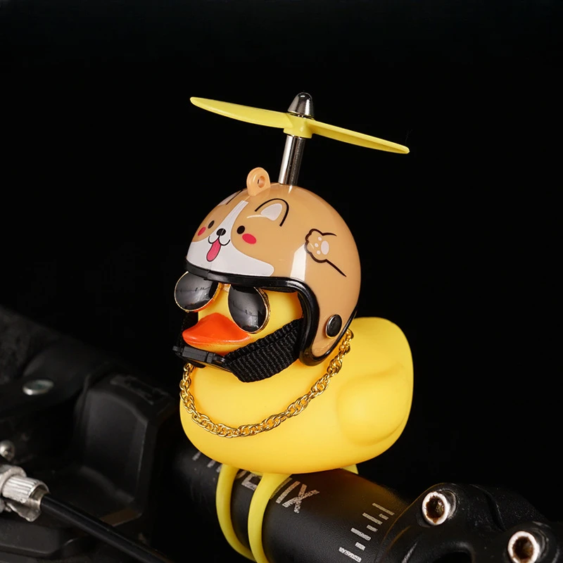 Motor Accessories Yellow Duck with Helmet for Bike Without Lights Auto Car Accessories Duck in The Car Car Interior Decoration