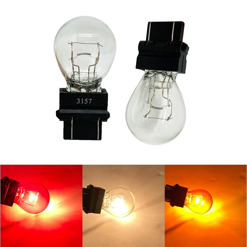 

1pcs T25 3156 3157 P27/7W 12V clear car external Turn signal Lights bulb halogen lamp DRL high quality Amber white Day Running