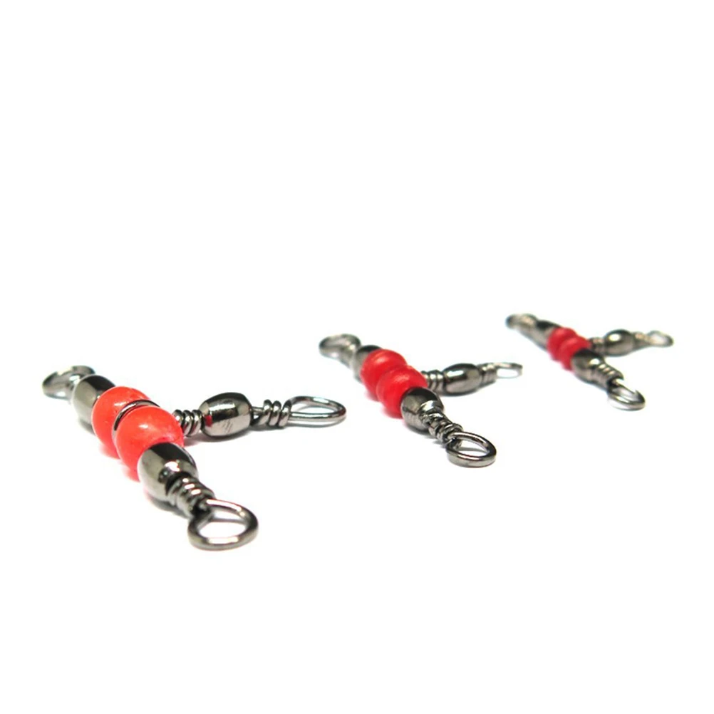 

50pcs Fishing Swivel Eight-character Connection Ring 3 Way Hard Metal Smooth Rotation Strong Pull Sea Fishing Accessories Barrel