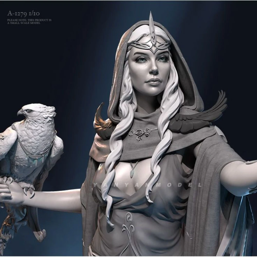 1/10 Bust of The Nightingale Goddess 3D Printed Soldier Mini White Models Self-assembly DIY Coloring Figurines Decoration Crafts