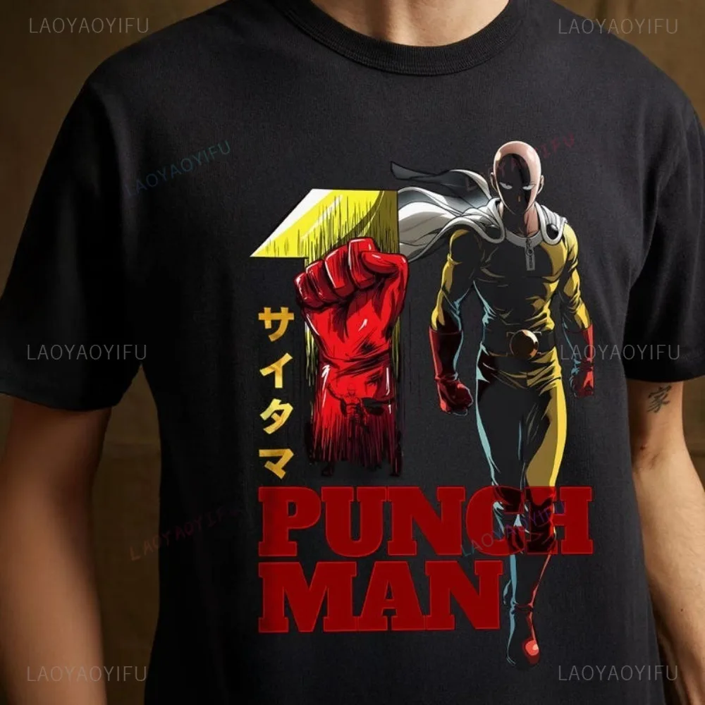 Hot Japanese Anime One Punch Man Saitama Tshirt Harajuku Casual Fashion Loose Gift Otaku Streetwear Y2K ACG Cosplay Clothing