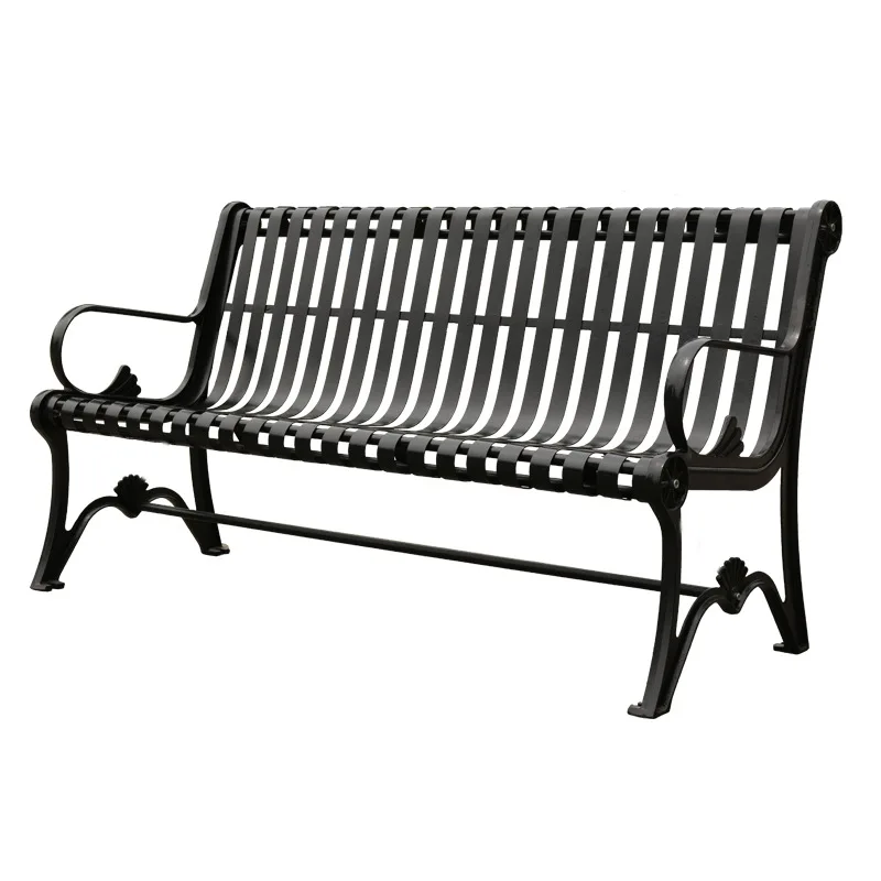 

Park chair outdoor bench wrought iron community leisure chair double seat courtyard outdoor square park