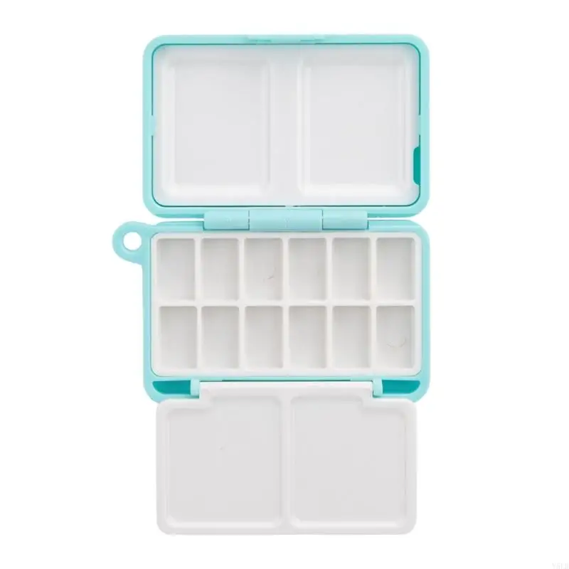 Y5LB Travel Watercolor Paint Tray Plastic Painting Box with Pan Mini Paint Small Paint Storage Case For Art