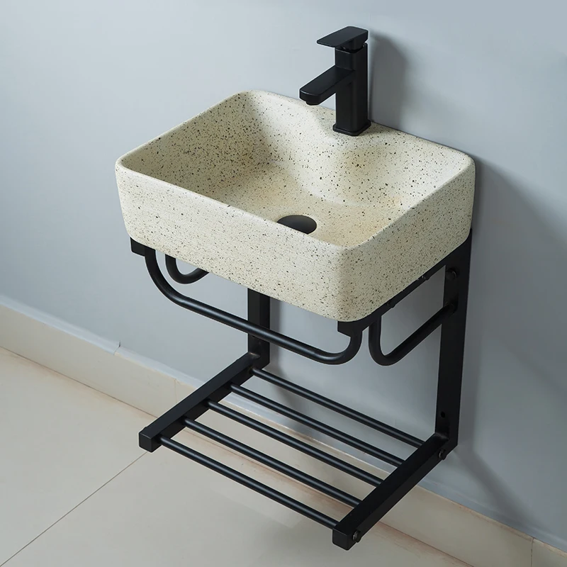 Lavabo nórdico simple montado en la pared, soporte vertical, lavabo, baño, lavabo, lavabo y lavabo colgante