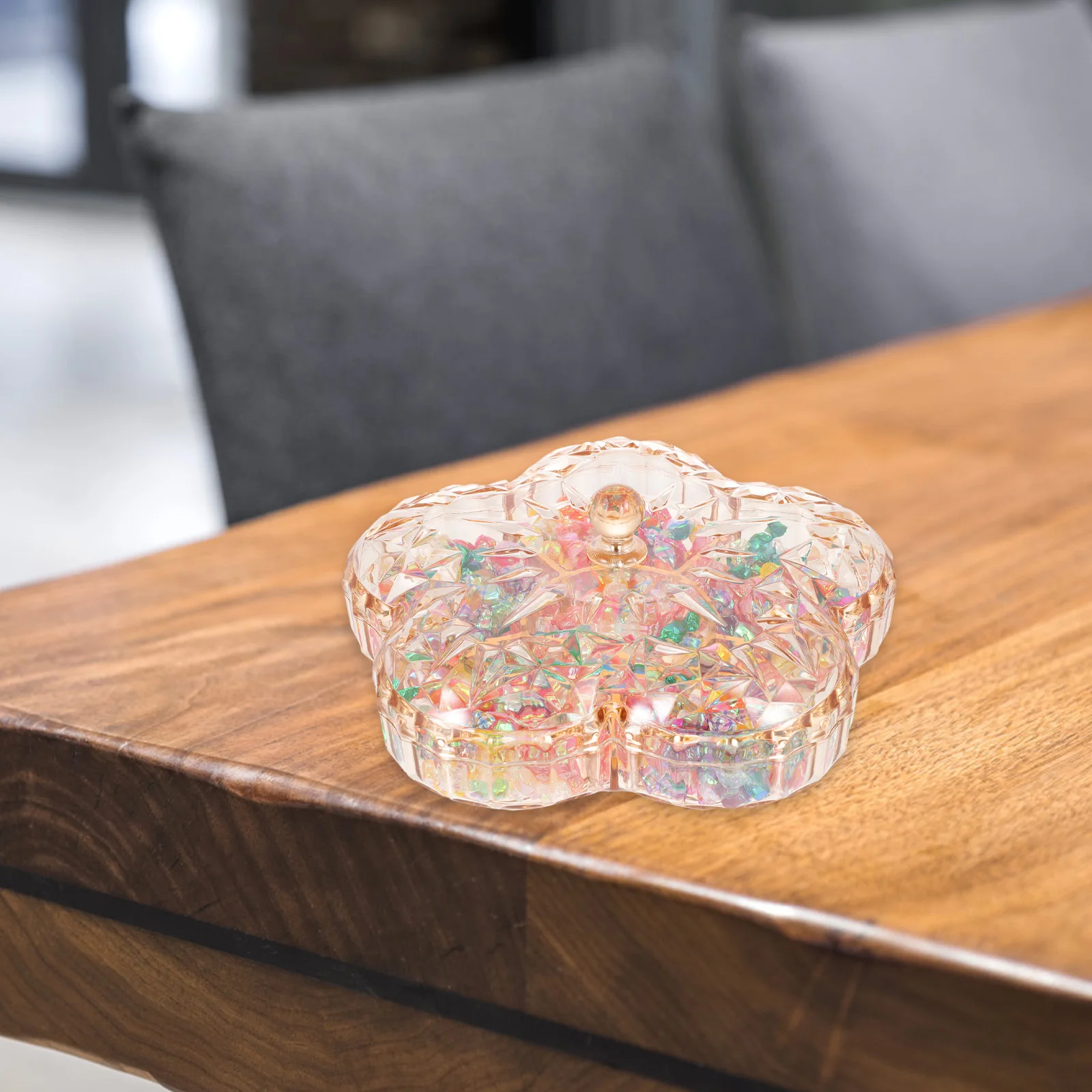 

Transparent PP Material Snack Tray Multi grid Food Plate 6 Grids Cover Design Translucent Window Fruit Storage Home Party