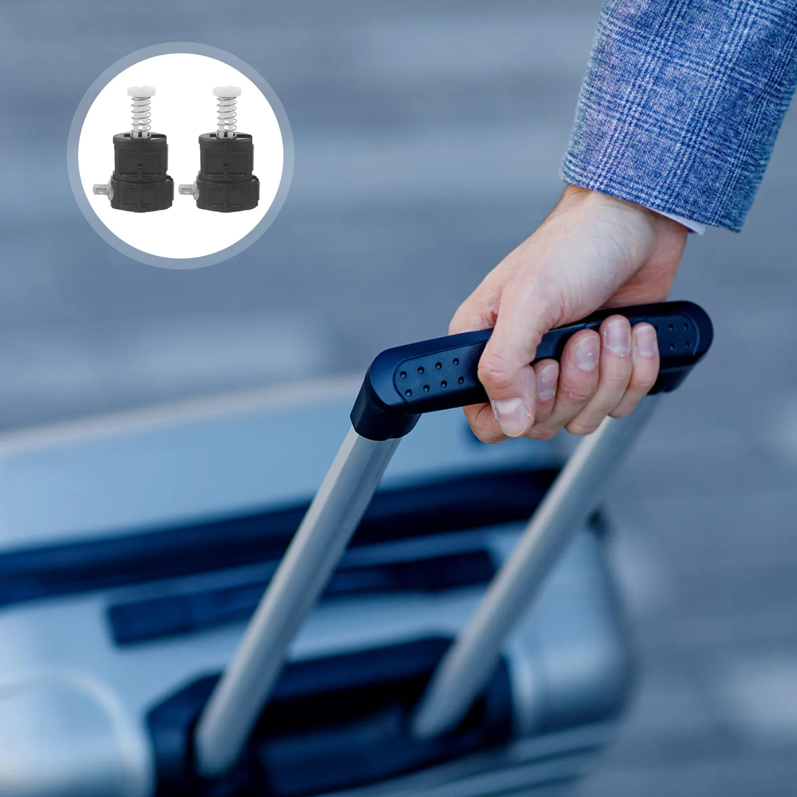 

2 шт. универсальные телескопические ручки для чемоданов с фиксаторами, регулируемые запчасти для ремонта багажа, аксессуары для путешествий