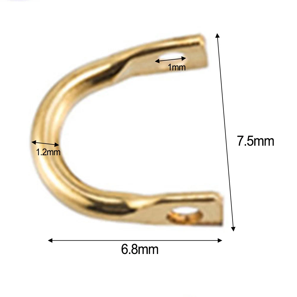 100 шт./компл., U-образное кольцо для приманки для рыбы, 7,5x6,8/6x5/5x5 мм, металлический вращающийся разъем с блестками, рыболовные приманки, аксессуары для самостоятельного изготовления
