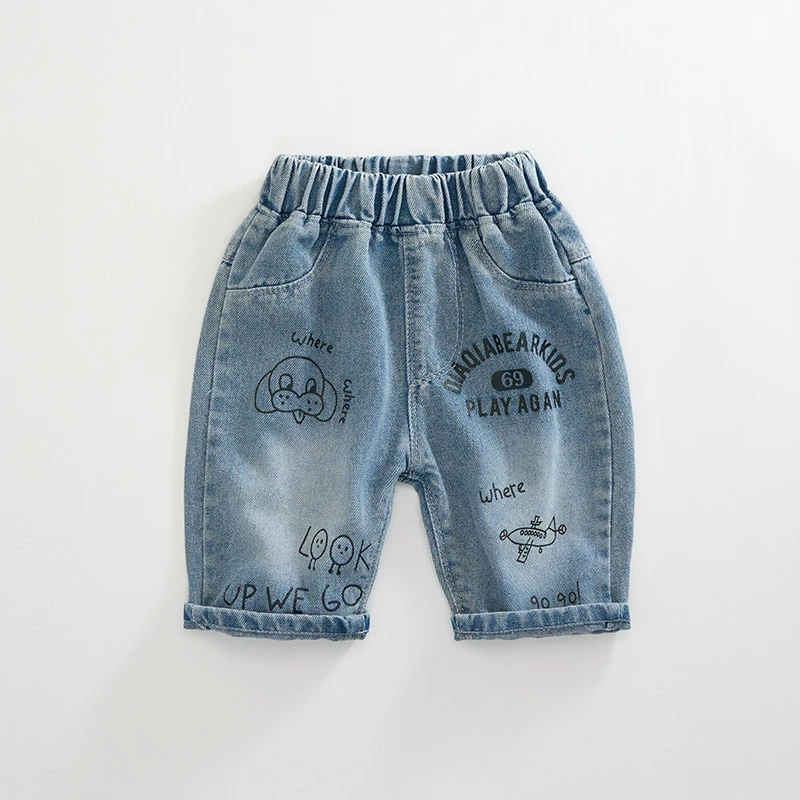 IENENS Shorts de praia para meninos, calças jeans para crianças, roupas de denim, bermuda infantil, calças casuais para bebês meninos