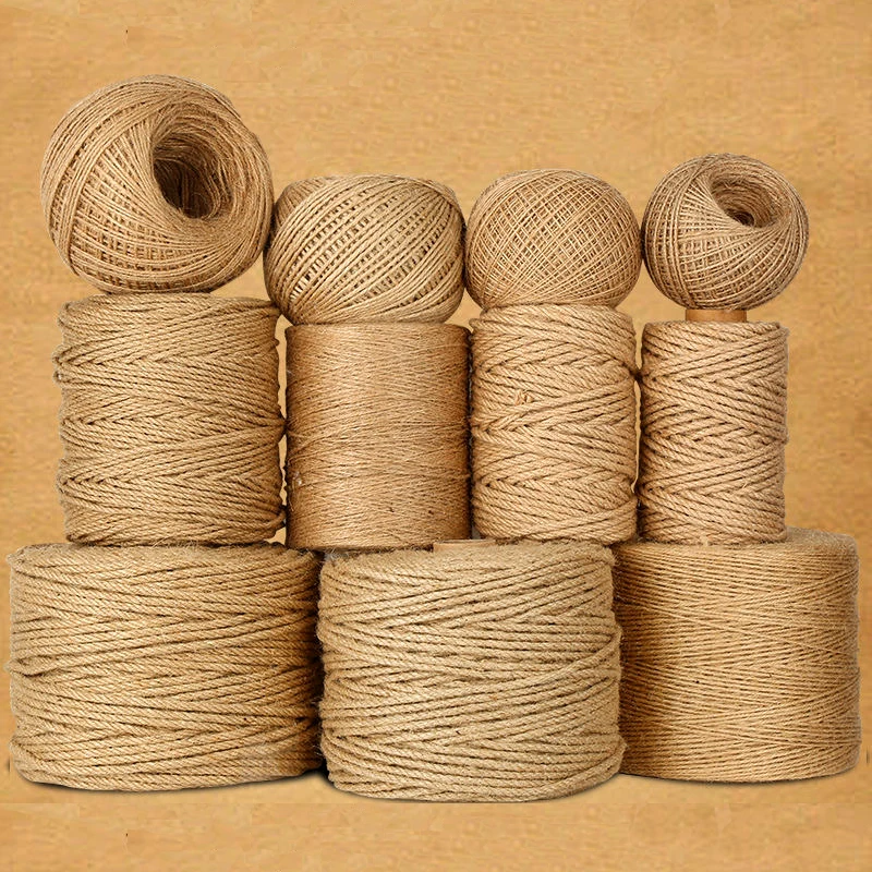 1/2/3/5/6/10mm Natural Jute Rope Cord DIY Sewing Vintage Jute Ribbon String  Twine Crafts Handwork Hemp Wedding Party Decoration