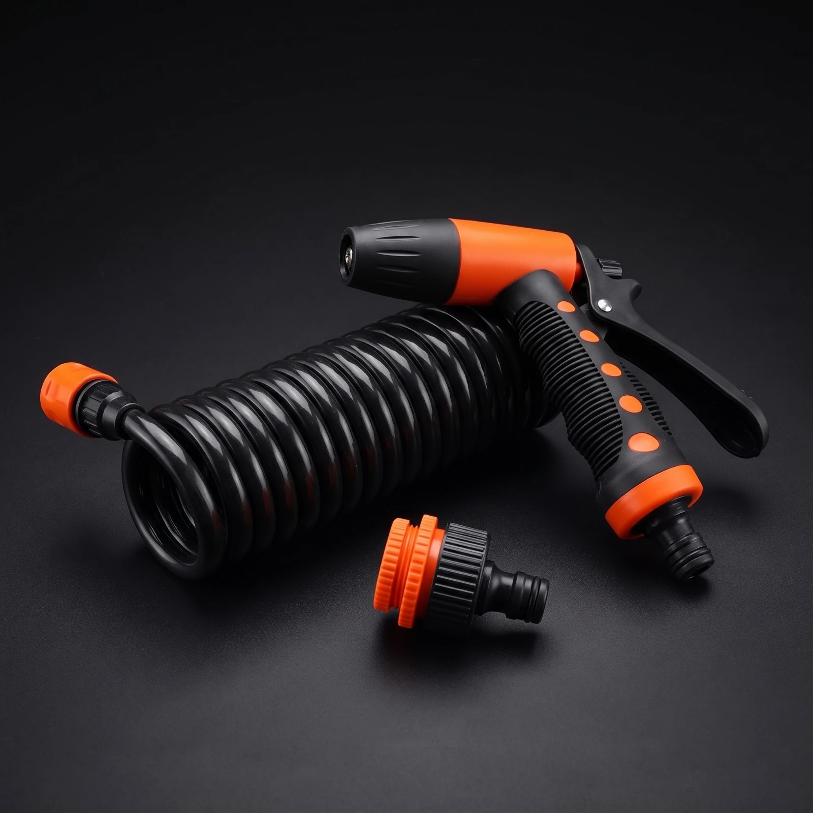 Car Wash Kit with Hose Heavy-Duty Spray with Coiled Hose Wash with Quick-Connect Adapter Long-Lasting Hardware Convenient