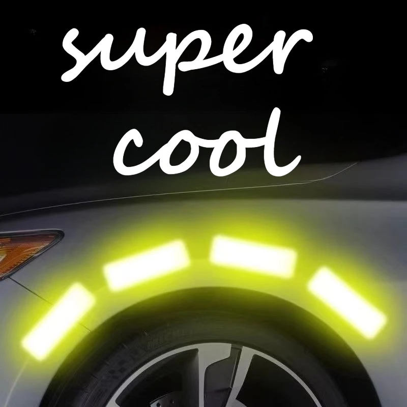 10PCS 3*8CM Car Reflector Safety StripS Stickers Auto Bumper bodywork Exterior Motorcycle Accessories Reflective Warning Sticker