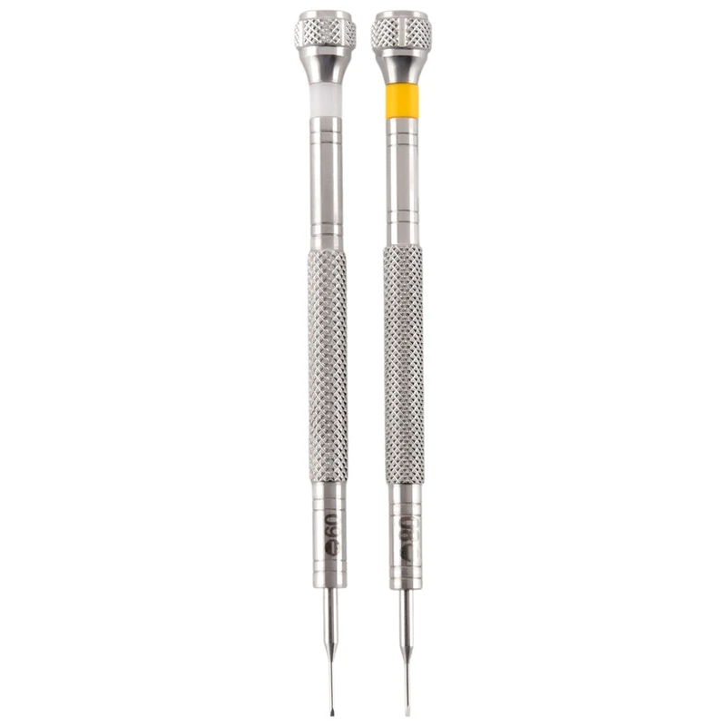 Flat Type Watch Repair Screwdrivers, Relojoeiro Conjunto de Ferramentas, 0.6mm,0.8mm, 2pcs por lote
