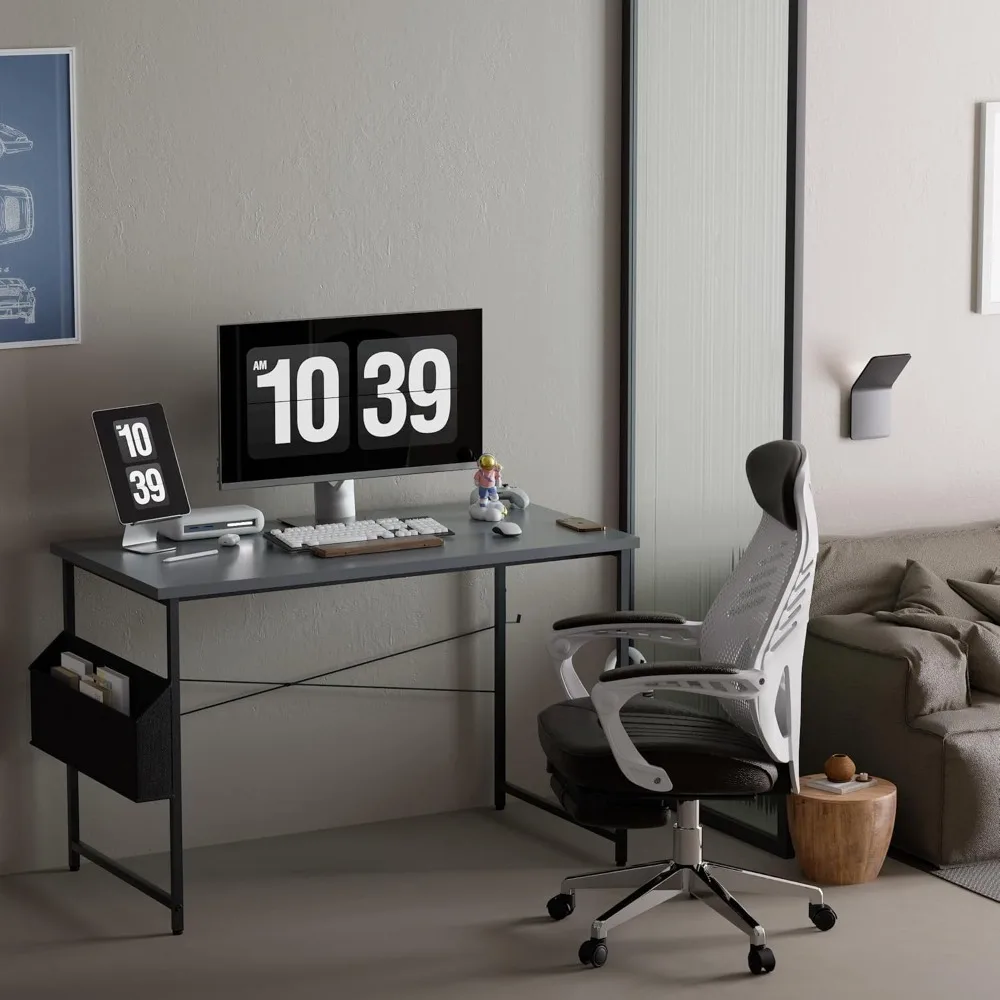 

Ships from USA 47 Inch Computer Desk with Storage Bag Headphone Hook Small Home Office Work Study Writing Table