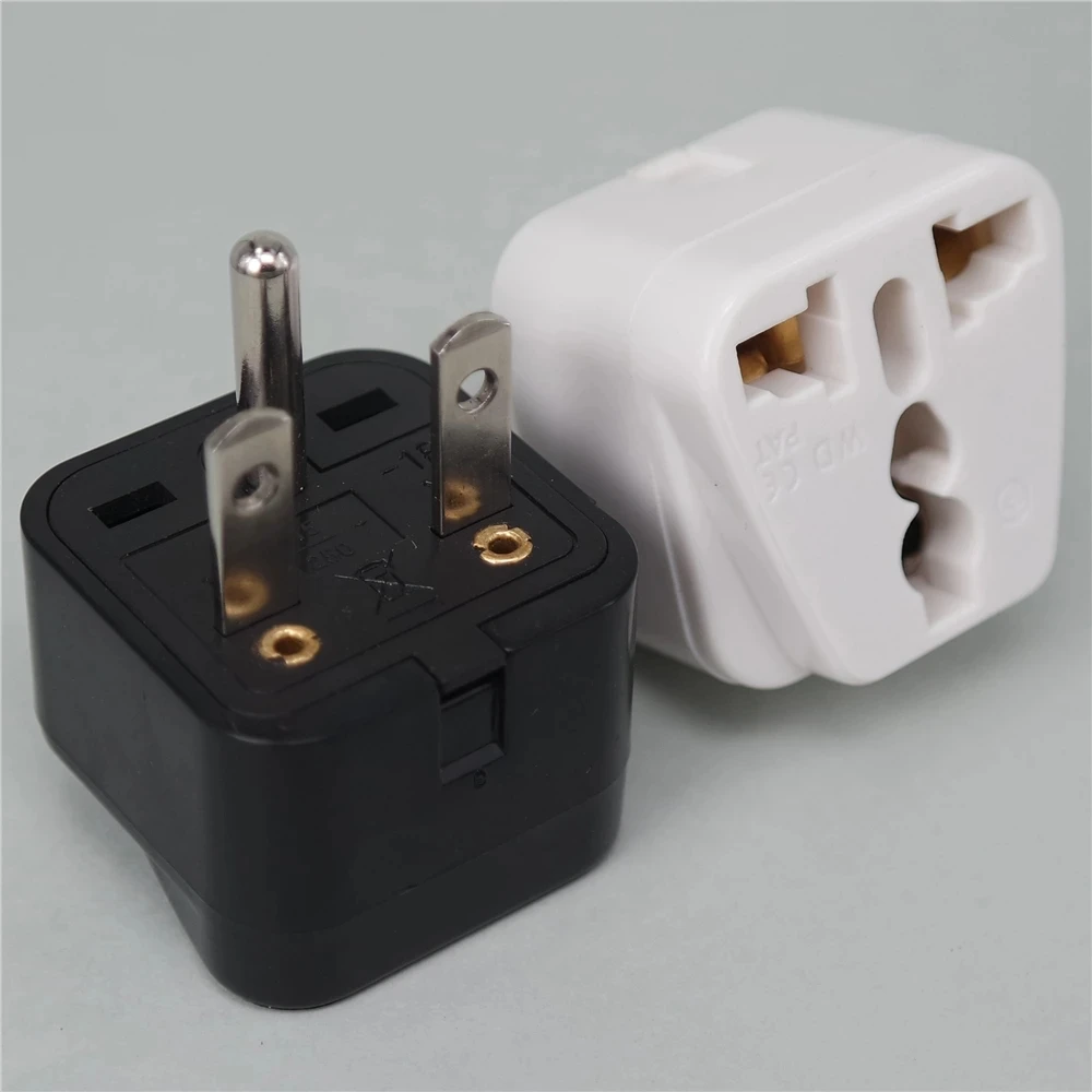 T-tipo Preto NEMA 6-15P 6-20P 15A Indústria Plug Adaptador Universal Tomada Conversor EUA Atriado 3 Pin AC América Conector De Alimentação