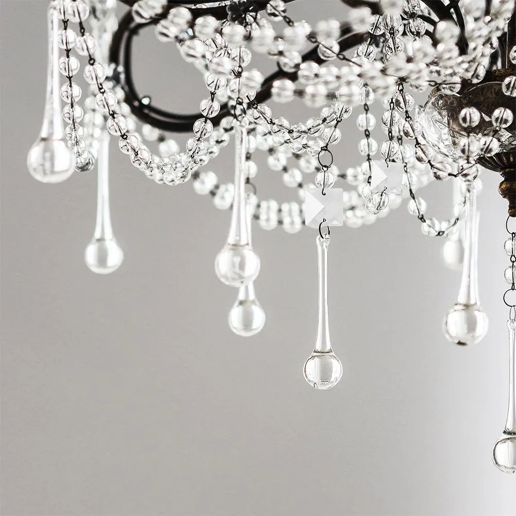 

50Pcs Ultrasparkling Acrylic Gems Doublehole Beads Durable Decorative Elements Shoes Hats Lighting Fixtures