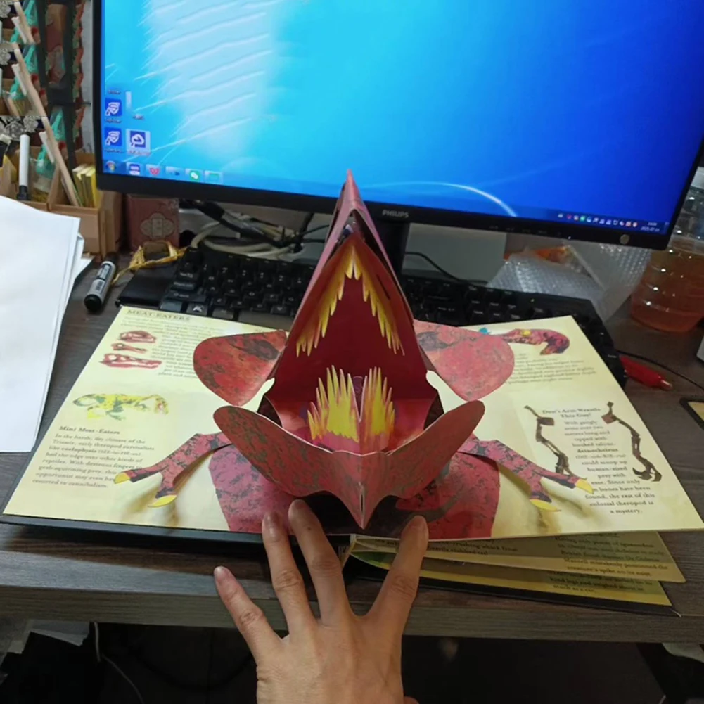 

Interactive Dinosaur Book Multi-Purpose Funny Dinosaur Pop-Up Book Prehistorica Dinosaurs Encyclopedia for Birthday Gift