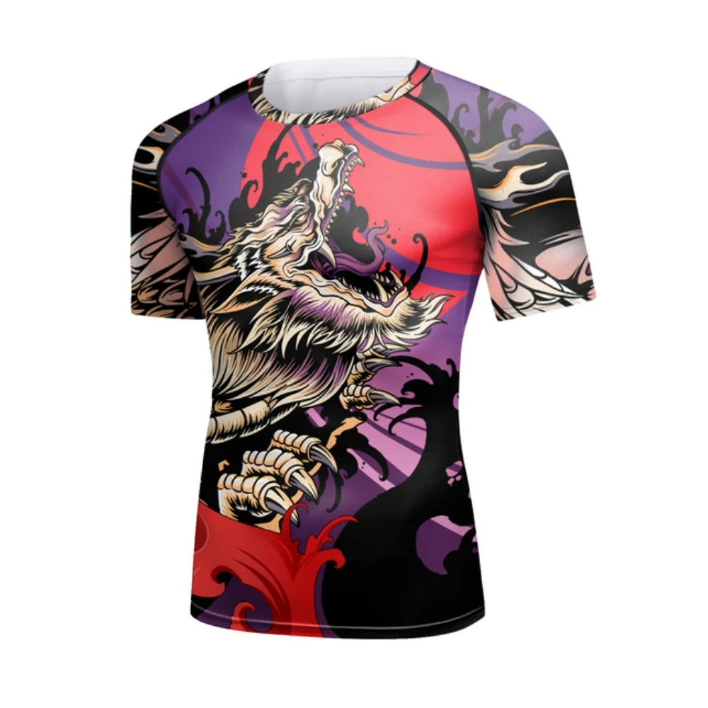 Cody Lundin Sublimation Printed Men Spandex Gym Clothes Jiu jitsu gi BJJ Rash Guard Printing Grappling Wear Tight Casual T shirt