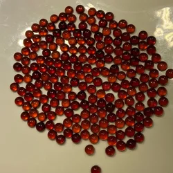 Wholesale 10pcs Natural Garnet Bead 5mm 6mm Round Semi-Precious Gemstone Cabochon Ring Face For Jewelry