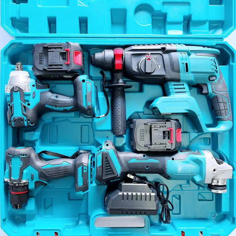Lithium Battery Electric Power Tool Set Electric Hammer Angle Grinder Drill Wrench Circular Saw Chain Saw