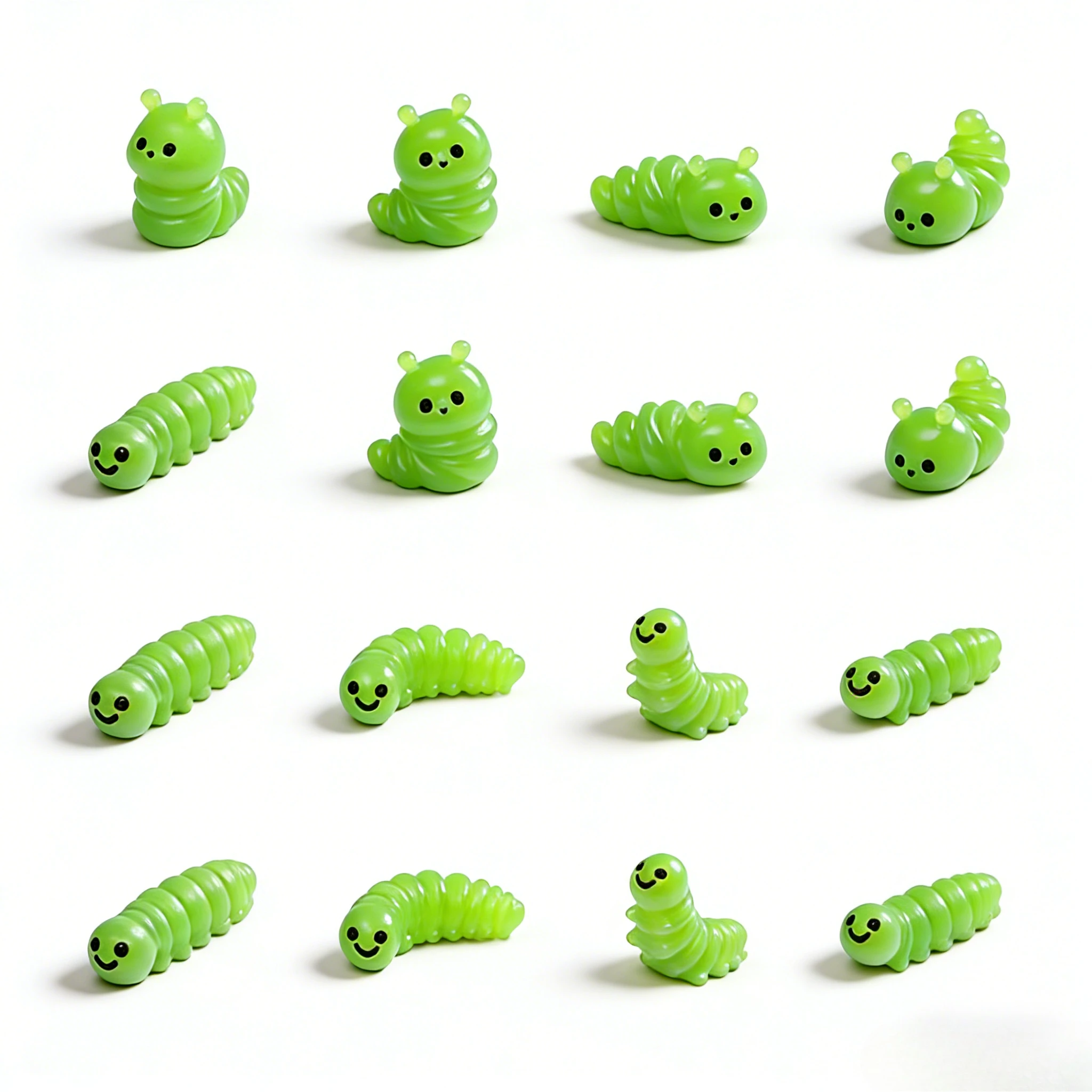 20-100pcs Mini Resin Simulated Caterpillar Small Plastic Miniature Animal Figures for DIY Fairy Garden Micro Landscape Ornament