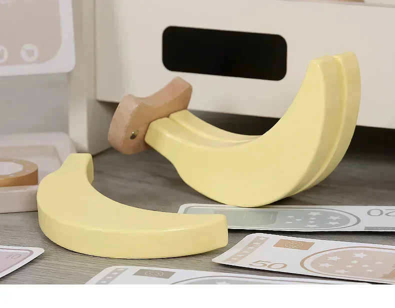 고품질 극장 장난감 시뮬레이션 과일 노점 시뮬레이션 바나나 사과 배 금전 등록기 어린이 아기 선물 43cm