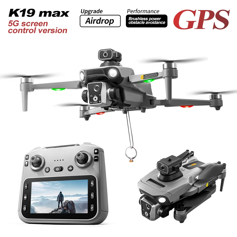 

Новый GPS-дрон K19 MAX, профессиональная камера 8K, воздушная FPV-кисть, избегающая препятствий с большим экраном, складной дрон с дистанционным управлением