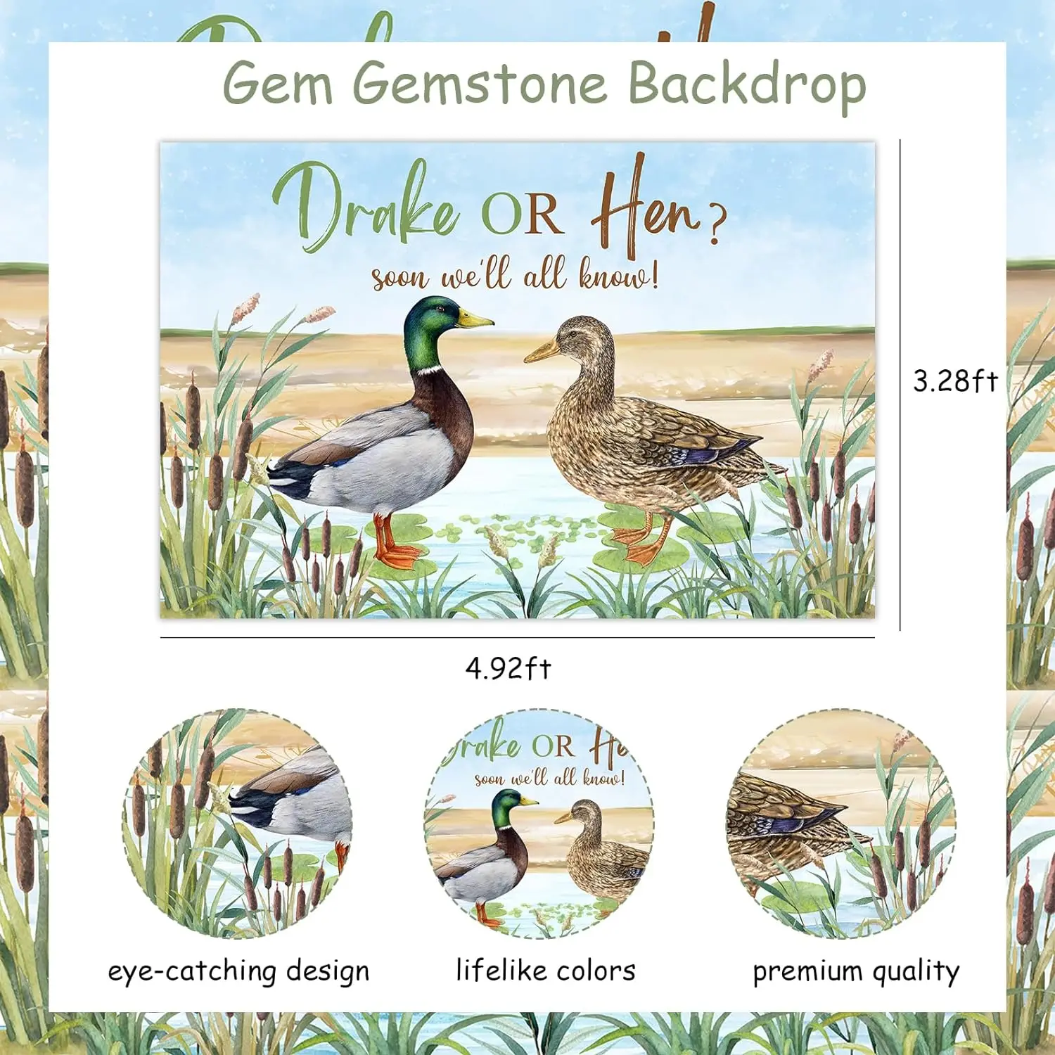 SURPRISE-Duck Hunting Gender Highlights for Boys and Girls Decoration, Baby Bath Background, Theme Decoration Supplies