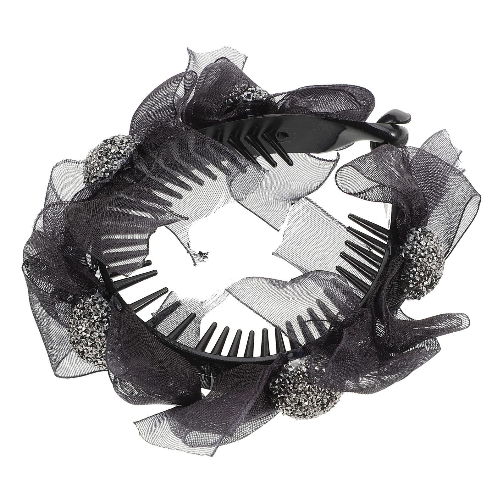 

Mesh Headband Claw Clip Large Fabric Jaw Bow Women Fine Hair Bun Clips For Thick Hair Styling Aid
