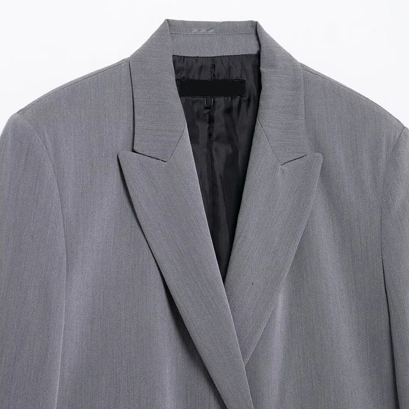 2025 ใหม่ผู้หญิงหลวม Blazers Casual Double ปุ่ม Office Lady ตรง Blazer Coat อเนกประสงค์แขนยาว Notched COLLAR JACKET