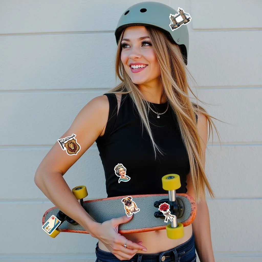 35pcs-70pcs Iconic British Culture Stickers Cartoon London Iconic Teacher Reward Stickers PVC Sticker For Phone Laptop Car