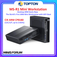MINISFORUM MS-R1 Mini PC CIX ARM CP8180 Computer, 64/32GB ECC LPDDR5 2x10G LAN Mini Workstation UEFI Boot PCIex16 Virtualization