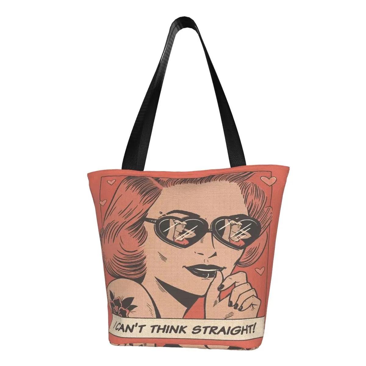 I Can't Think Straight Casual Shoulder Tote Shopping Bag Portable Simple Generous For Travelling Halloween Gift