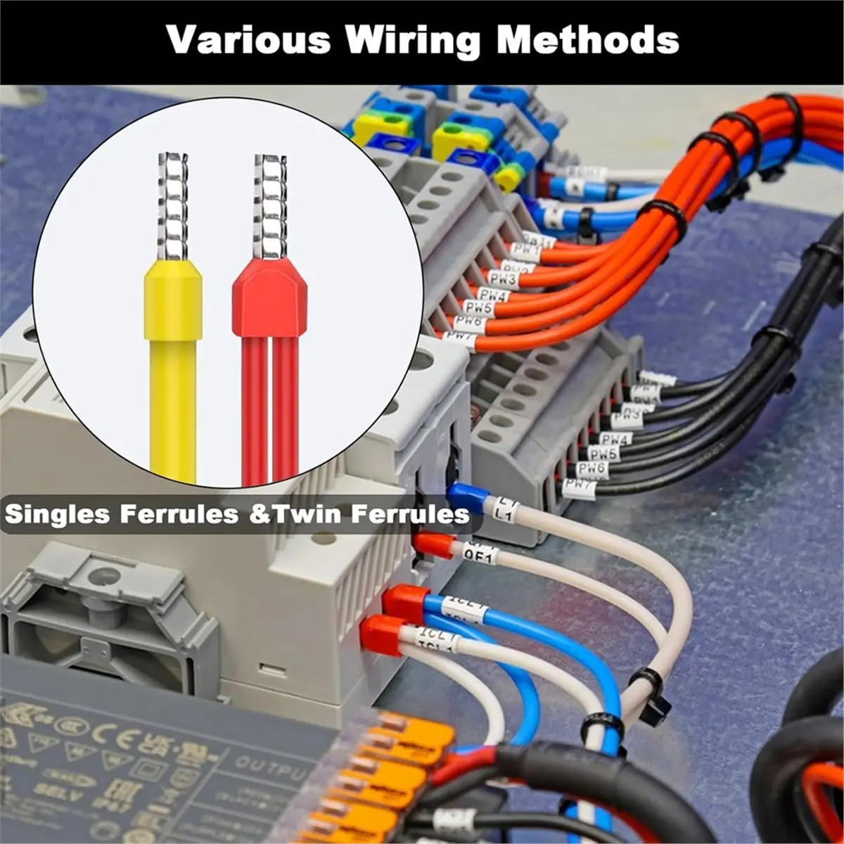 ABNH 900pcs Wire End Ferrules Kit,Insulated Wire End Ferrules Assortment,Twin Wire End Ferrules and Single-Line Ferrules Set