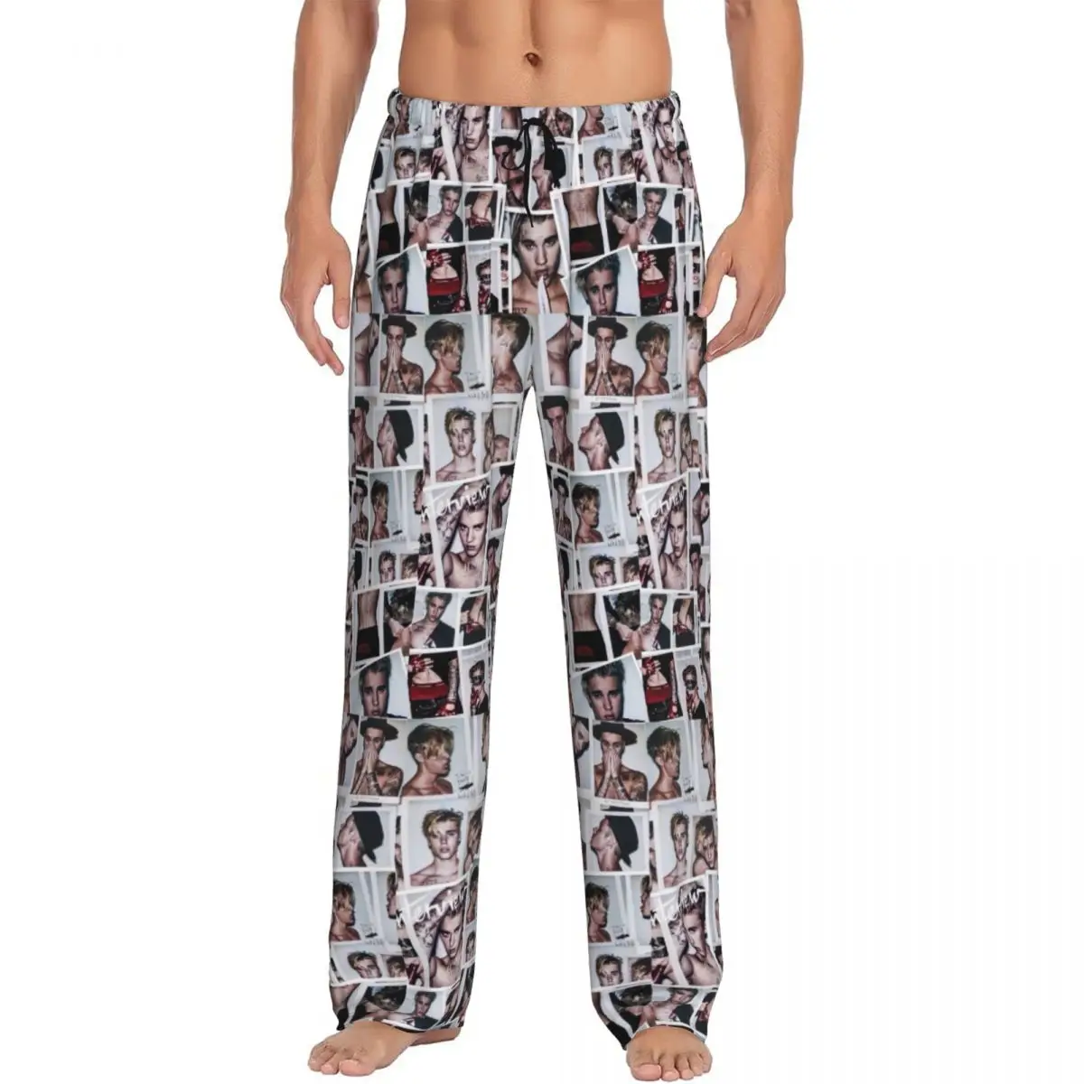 

Custom Popular Singe Justin Bieber JBiebs Pajama Pants Men's Sleepwear Lounge Sleep Bottoms Stretch with Pockets