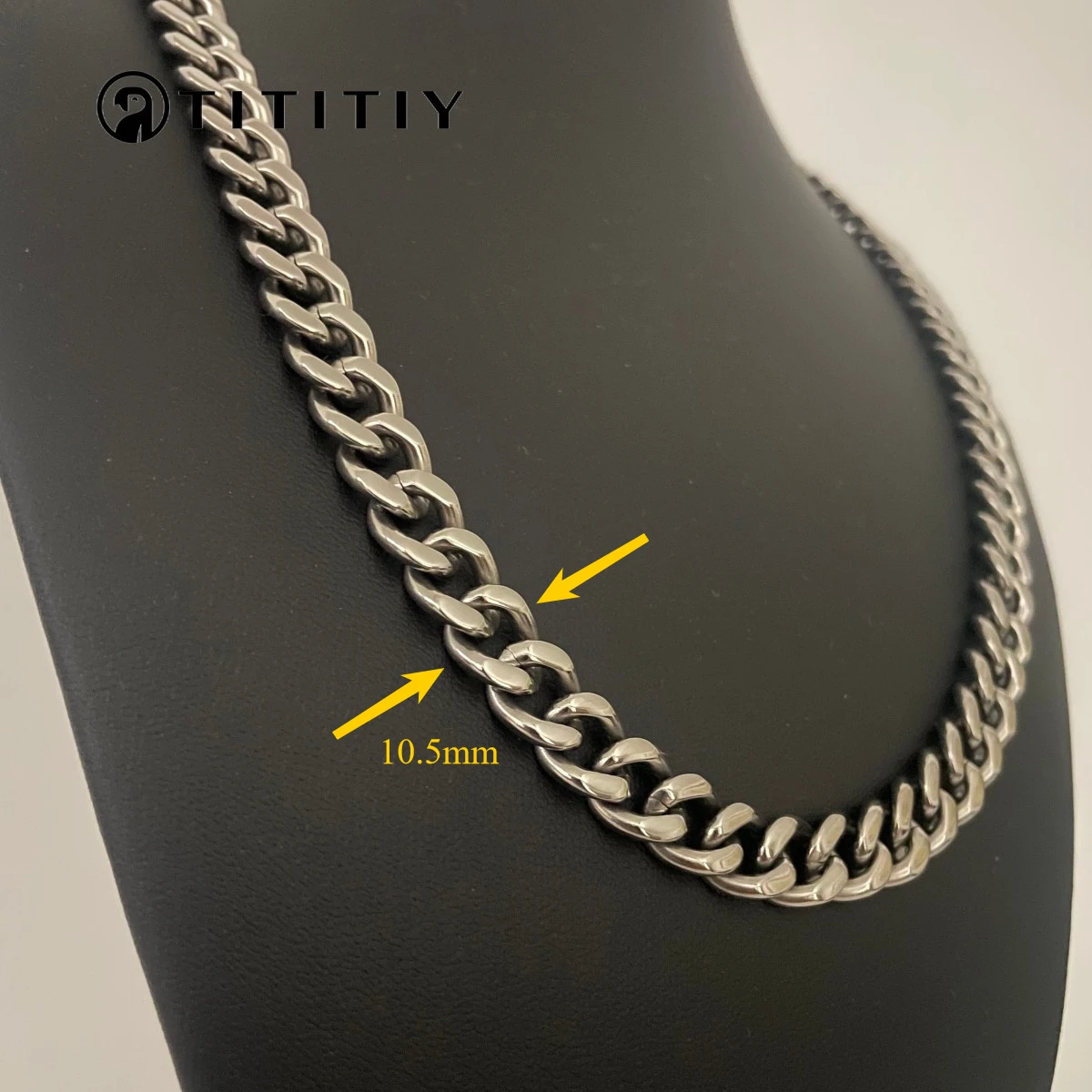 

New Pure Titanium Necklace Bracelet Wide 10.5mm Hand Polished Cuban Chains Anti Allergic Non Oxidative Hip Hop Men's Necklace