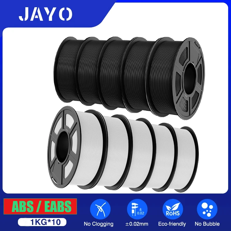 

JAYO 3D Filament ABS/easy abs 10Rolls 1.75mm for FDM 100%No bubbel 3D printer parts accessories DIY Gift Fast delivey