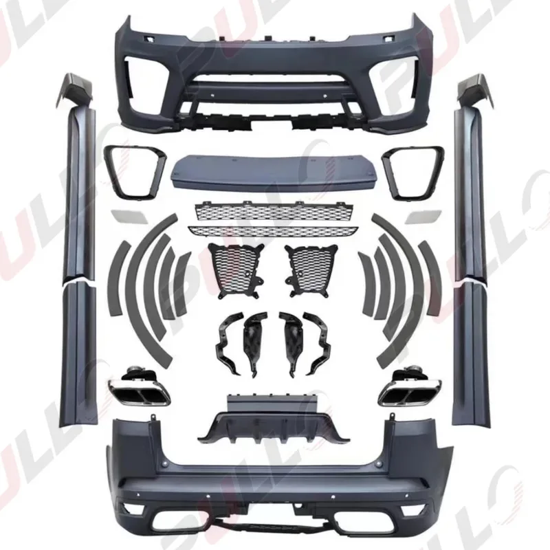

Car Body Kit for Range Rover Sport 2018+ Upgrade to SVR Model Include Front and Rear Bumper Assembly with Side Skirts Tail Pipes