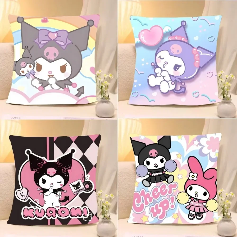 Funda de almohada K-Kuromi S-Sanrios, funda de almohada de estilo nórdico Vintage, fundas de cojín para el hogar, sala de estar, sofá, decoración de asiento