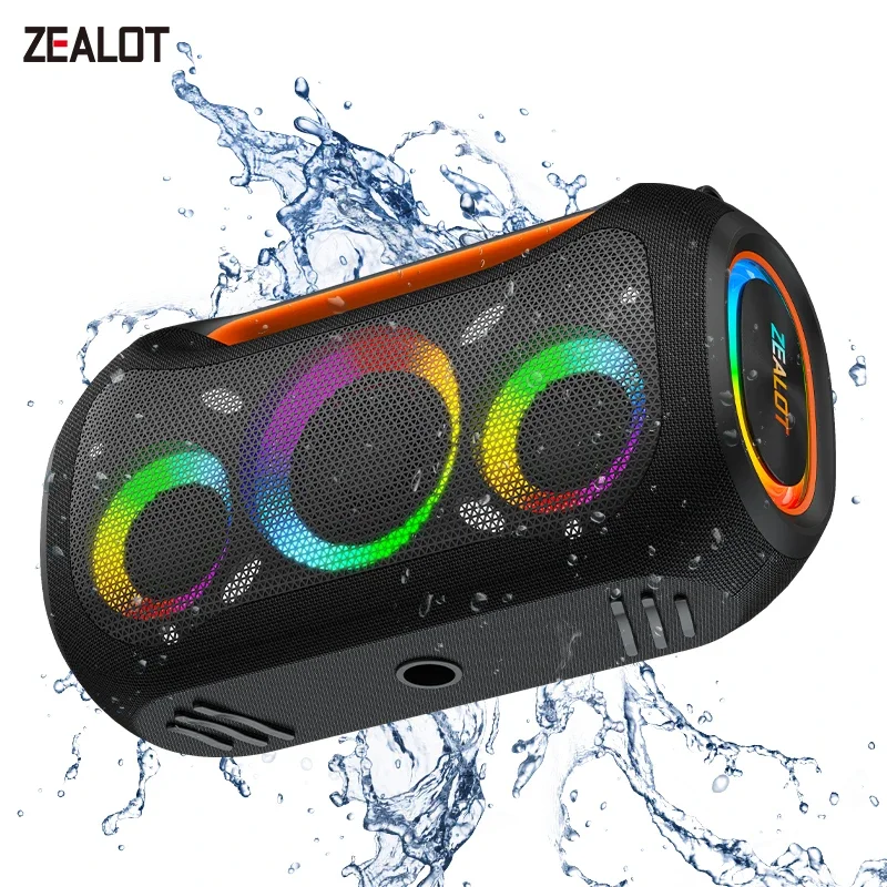 Zealot-ZE51 Portable Bluetooth Speaker 300W StormBox Blast Outdoor Wireless Speaker IPX6 Waterproof Party Camping Speaker 12H Pl