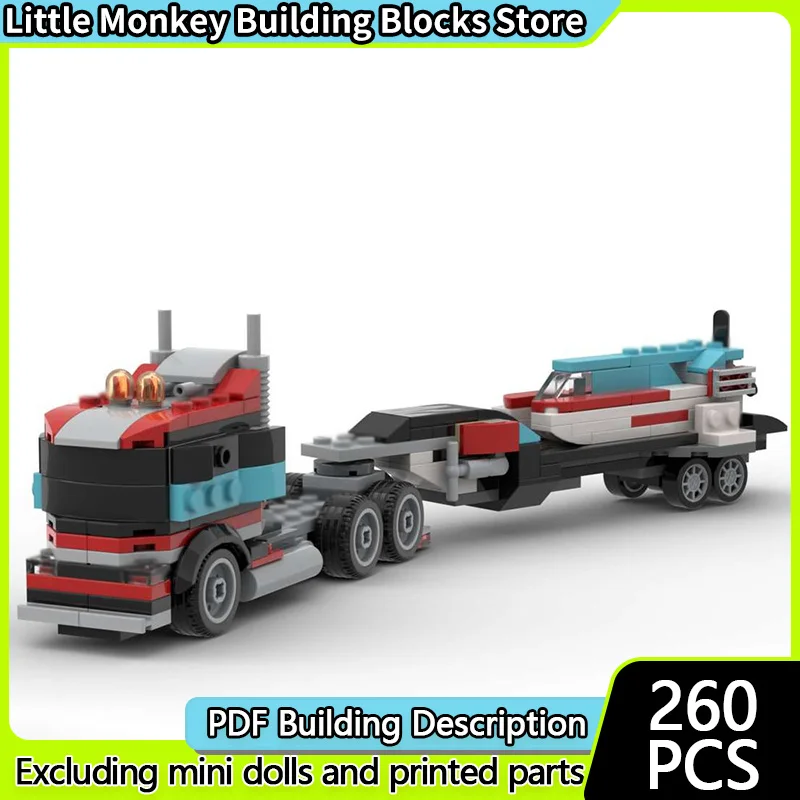 Stadt Auto Modell MOC Bausteine Heavy-Duty Traktor Anhänger Modulare Technologie Kinder Urlaub Geschenke Montieren Spielzeug Anzug