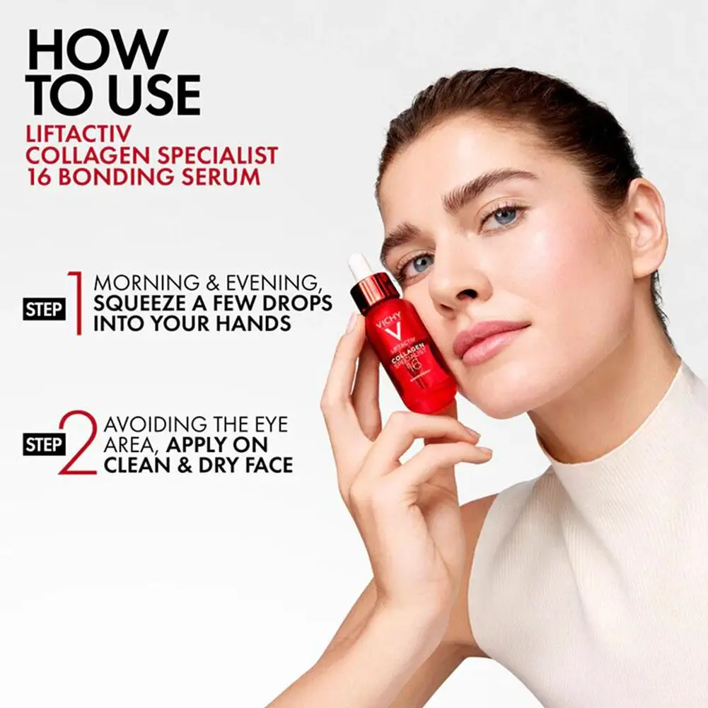 Vichy Collagen 16in1 Essence 10 مل يرطب الشركات يقلل من التجاعيد يوفر فوائد مضادة للأكسدة تغذي عميق وتأخير الشيخوخة