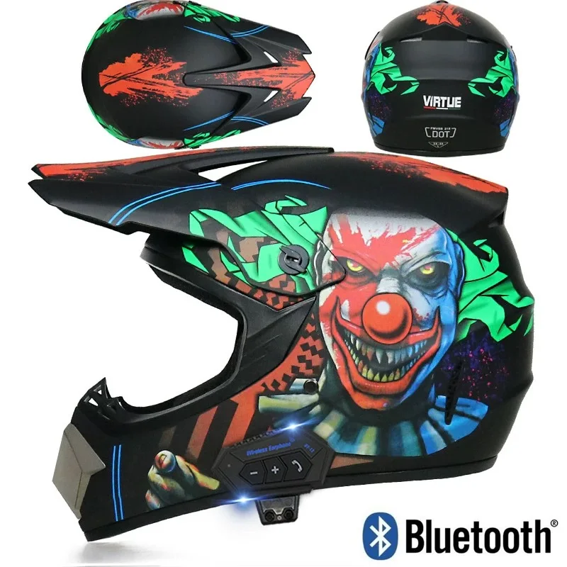 

Motorcycle Helmet with Bluetooth Headset Racing Off-road Helmet Men Moto Bike Downhill AM DH Cross Para Moto Motocross Helmet