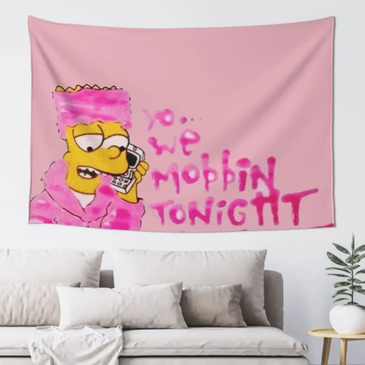 

YO WE MOBBIN TONIGHT OR WHAT Tapestry Room Decoration Korean Style Wall Tapestries Bedroom Decoration Tapestry