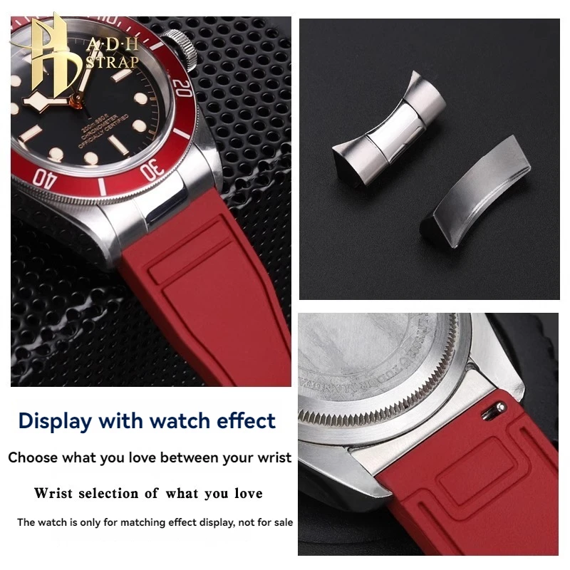 Enlace de Metal de 20, 21 y 22mm para Tudor 1958, correa de goma M79363, adaptador curvo de acero inoxidable sólido, conector de Bahía negra de 41mm