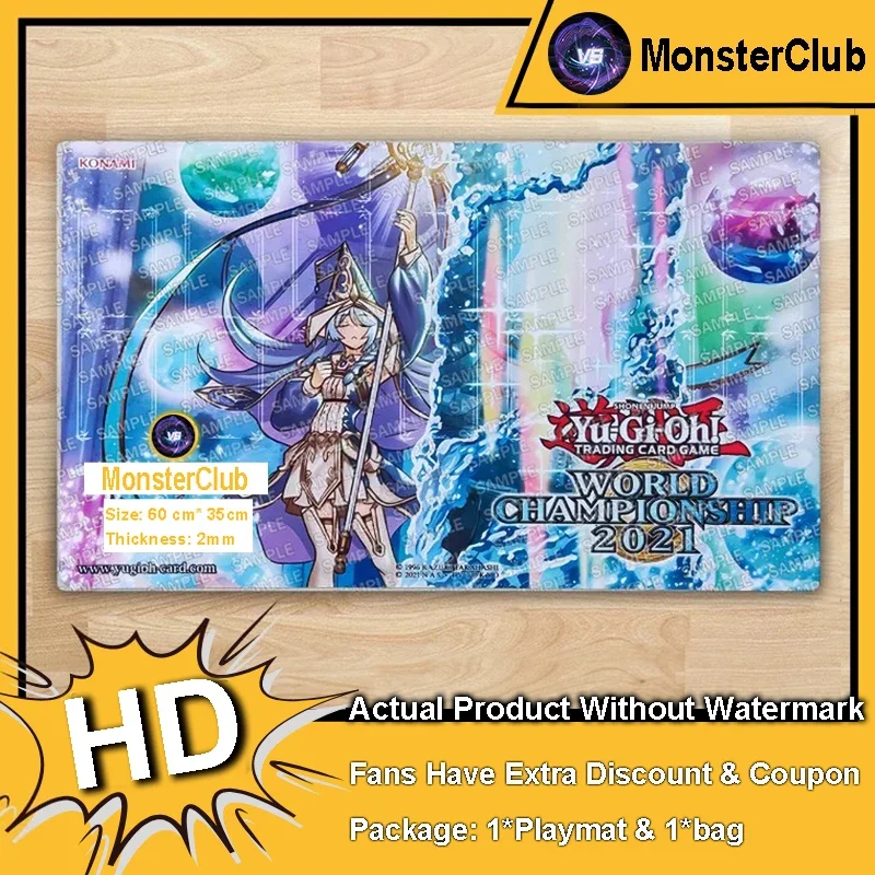 YuGiOh Rite of Aramesir Playmat Water Enchantress of The Temple TCG CCG Mat Board Game Trading Card Game Mat Rubber Mousepad Bag