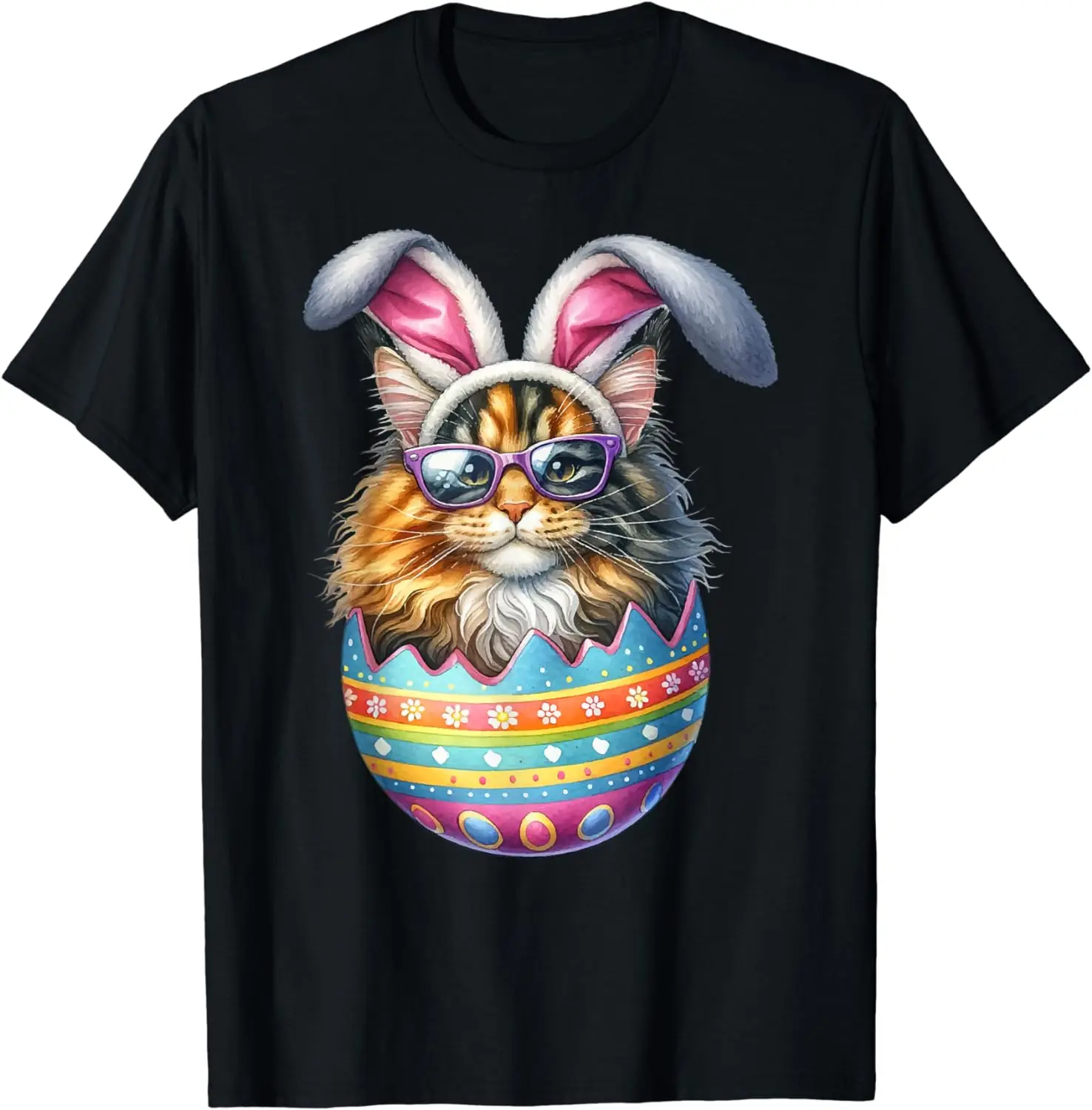 Cat Lover Easter Egg Happy Easter Bunny Ears T-Shirt