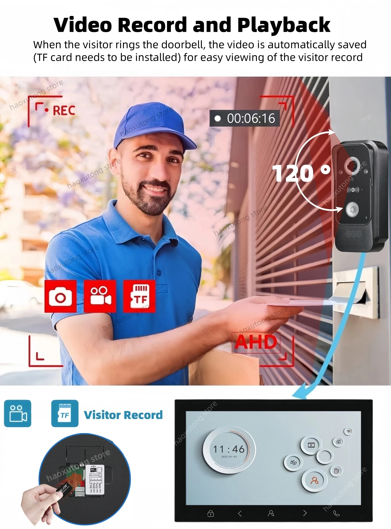 10 Inch Tuya WIFI Video Intercom System HD 1080P Outdoor Doorbell Camera Wireless Residential Video Doorphone for Home Apartment