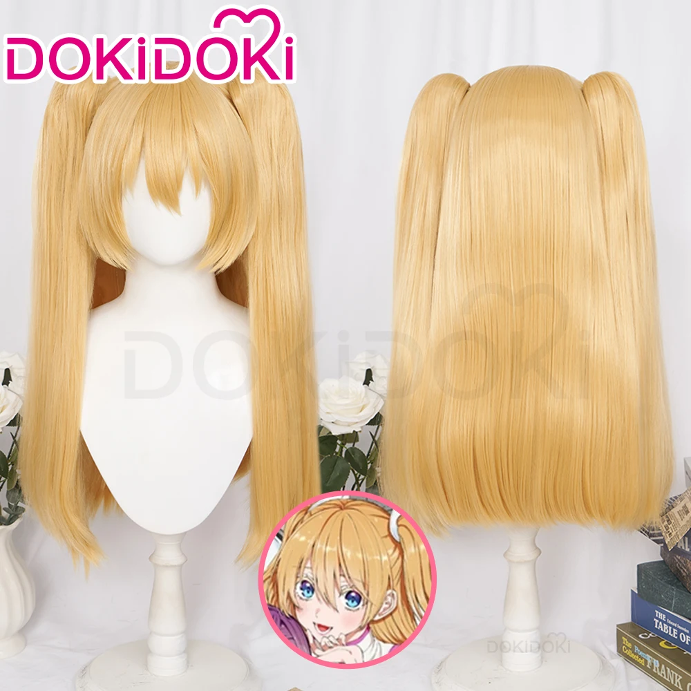 IN STOCK Amano Ririsa Ririeru Wig Anime 2.5 Jigen no Ririsa Cosplay DokiDoki Women Cute Ponytail Hair Free Wig Cap