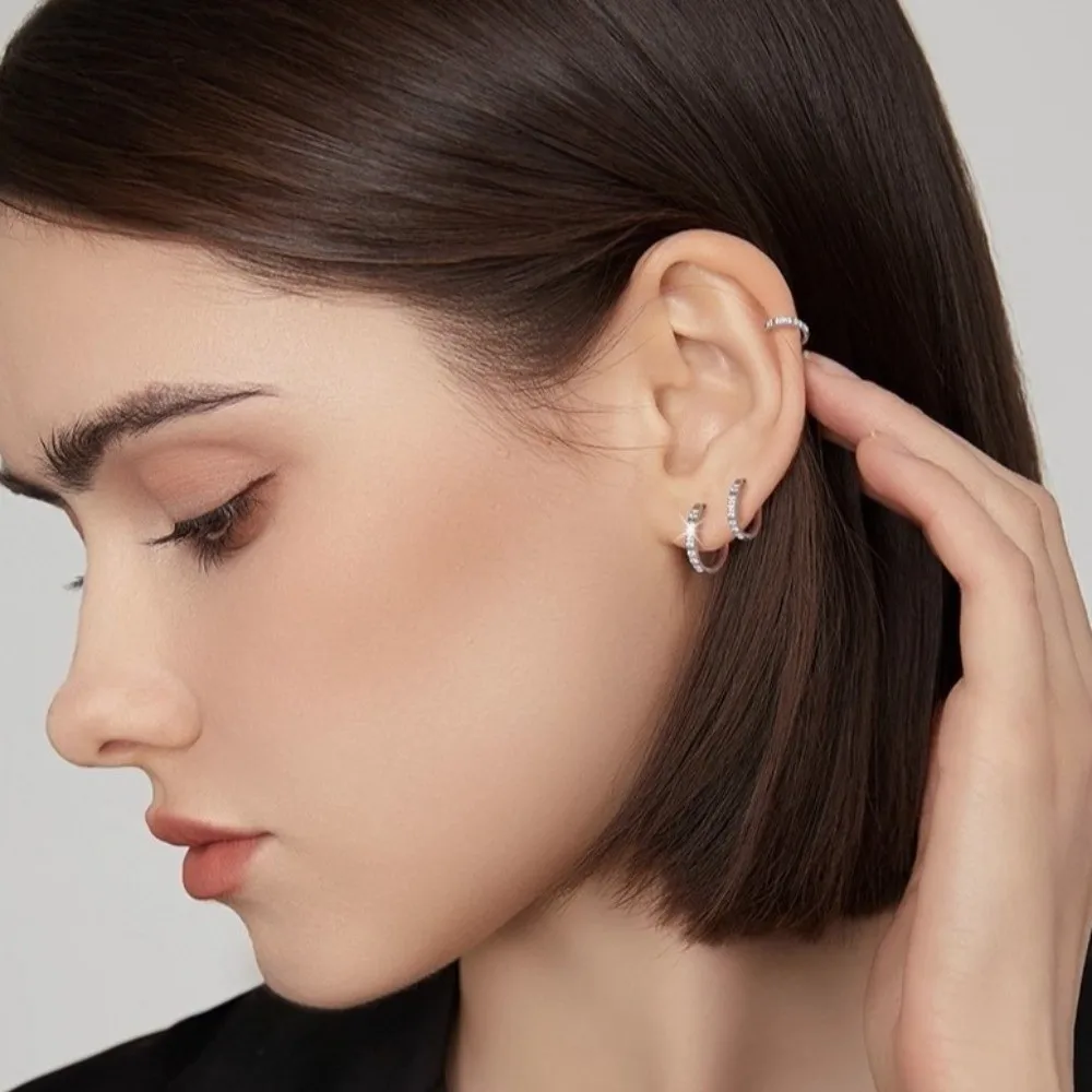 New F136 Titanium Nose Clicker Hoop Hinged Closure Silver Gold Conch Helix Earring 16G D Shape Body Jewelry Body Decor